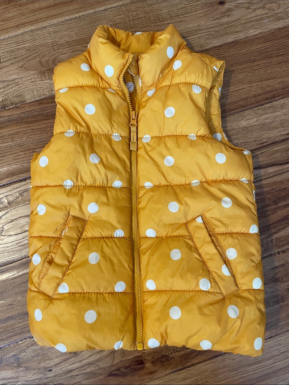 Yellow Polka Dot Puffer Vest